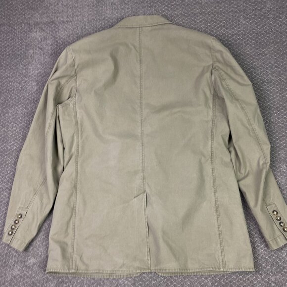 LL Bean Cotton Canvas Blazer Sport Coat Men's 42R Khaki Olive - Picture 4 of 14